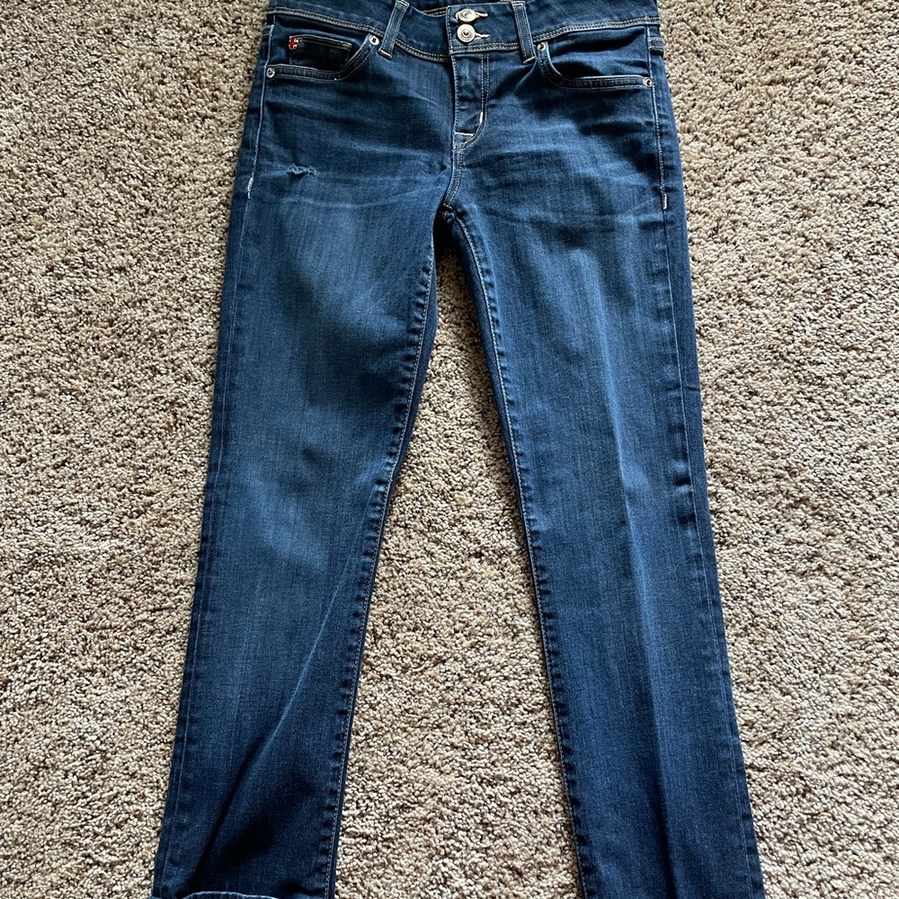 Hudson ginny crop straight w/cuff jeans